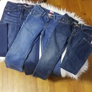 3 pair of girls jeans